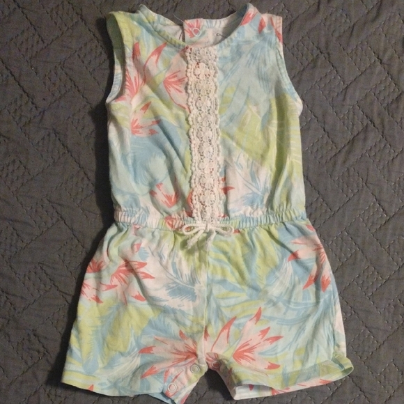 Floral Tie Dye Kids Romper - Picture 1 of 7